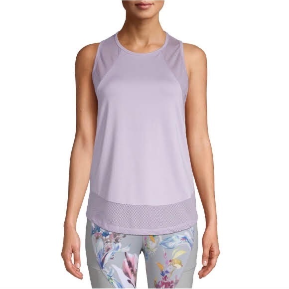 Athletic Mesh Tank Top, Lavender - Picture 2 of 7